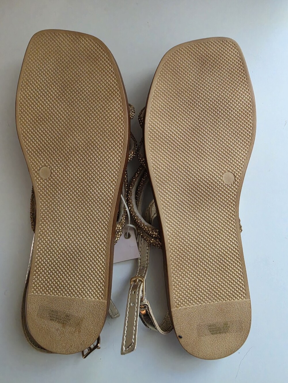 Mariella Slides Gold Straps Made In Italy Strappy Sandals Size 8 NWT - Picture 4 of 4